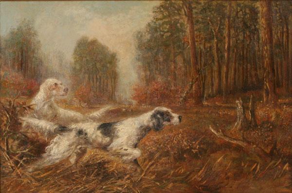 unknow artist Oil painting of hunting dogs by Verner Moore White. oil painting image